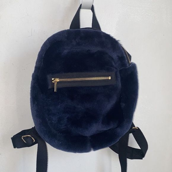 Barneys New York | Bags | Barneys New York Navy Blue Faux Fur ...
